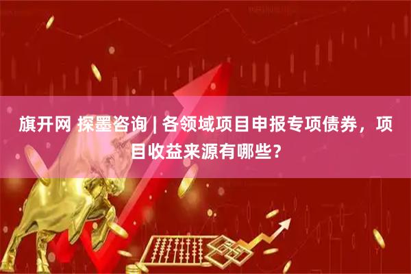 旗开网 探墨咨询 | 各领域项目申报专项债券，项目收益来源有哪些？